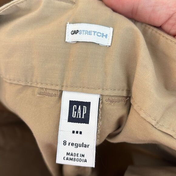 GAP Women’s wide leg chino classic Khaki stretch size 8 EUC work casual vintage - Picture 9 of 10